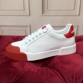 Dolce Gabbana Silk Cowhide Casual Shoes For Men And Women Red
