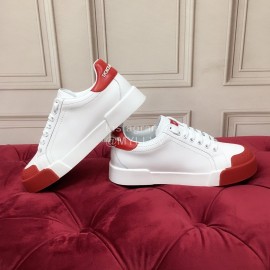Dolce Gabbana Silk Cowhide Casual Shoes For Men And Women Red