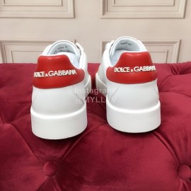 Dolce Gabbana Silk Cowhide Casual Shoes For Men And Women Red