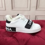 Dolce Gabbana Winter Silk Cowhide Wool Casual Shoes For Men And Women Black