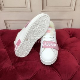 Dolce Gabbana Winter Silk Cowhide Wool Casual Shoes For Men And Women Pink