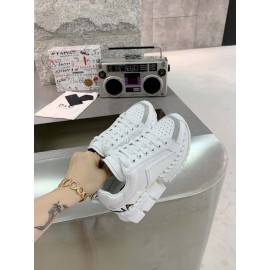 Dolce Gabbana New Leather Thick Soles Sneakers For Men And Women White