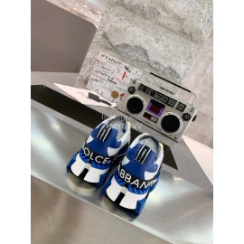 Dolce Gabbana New Leather Thick Soles Sneakers For Men And Women Blue