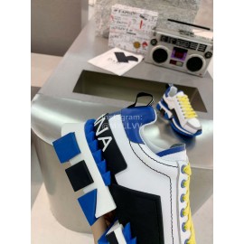 Dolce Gabbana New Leather Thick Soles Sneakers For Men And Women Blue