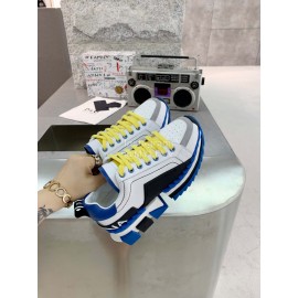 Dolce Gabbana New Leather Thick Soles Sneakers For Men And Women Blue