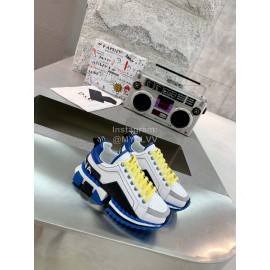 Dolce Gabbana New Leather Thick Soles Sneakers For Men And Women Blue