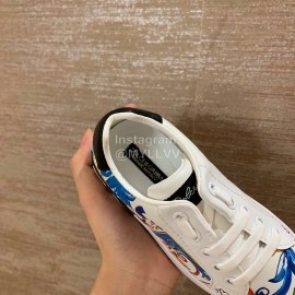 Dolce Gabbana New Printed Leather Casual Shoes For Kids Blue