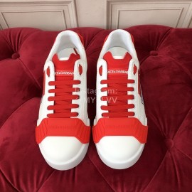 Dolce Gabbana New Silk Leather Casual Shoes For Men And Women Orange Red