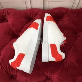 Dolce Gabbana New Silk Leather Casual Shoes For Men And Women Orange Red