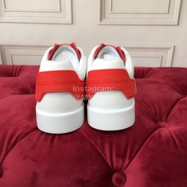 Dolce Gabbana New Silk Leather Casual Shoes For Men And Women Orange Red