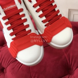 Dolce Gabbana New Silk Leather Casual Shoes For Men And Women Orange Red