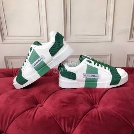 Dolce Gabbana New Silk Leather Casual Shoes For Men And Women Green