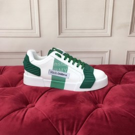 Dolce Gabbana New Silk Leather Casual Shoes For Men And Women Green
