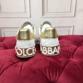 Dolce Gabbana New Silk Leather Casual Shoes For Men And Women White