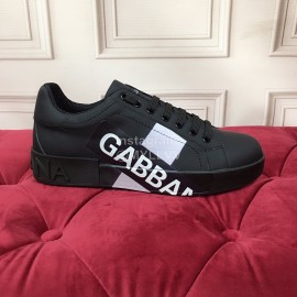 Dolce Gabbana New Silk Leather Casual Shoes For Men And Women Black