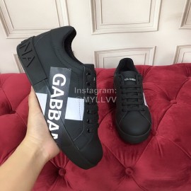 Dolce Gabbana New Silk Leather Casual Shoes For Men And Women Black