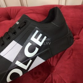 Dolce Gabbana New Silk Leather Casual Shoes For Men And Women Black