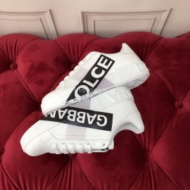 Dolce Gabbana New Silk Leather Black Letter Printed Casual Shoes For Men And Women