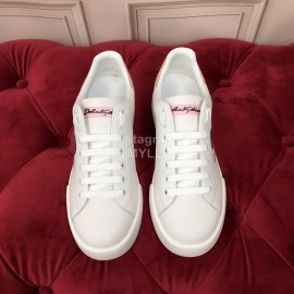 Dolce Gabbana New Printed Silk Leather Casual Shoes For Men And Women Pink