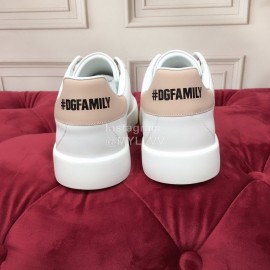 Dolce Gabbana New Printed Silk Leather Casual Shoes For Men And Women Pink