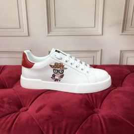 Dolce Gabbana New Printed Silk Leather Casual Shoes For Men And Women