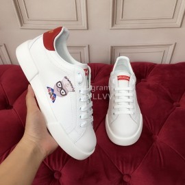 Dolce Gabbana New Silk Printed Leather Casual Shoes For Men And Women