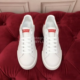 Dolce Gabbana New Silk Printed Leather Casual Shoes For Men And Women