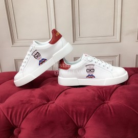 Dolce Gabbana New Silk Printed Leather Casual Shoes For Men And Women