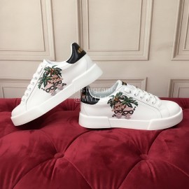 Dolce Gabbana Black New Silk Leather Casual Shoes For Men And Women