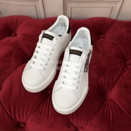 Dolce Gabbana Black New Silk Leather Casual Shoes For Men And Women