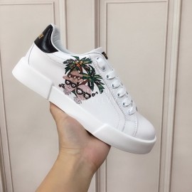 Dolce Gabbana Black New Silk Leather Casual Shoes For Men And Women