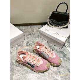 Dolce Gabbana New Stretch Crosta Leather Sneakers For Women Pink