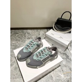 Dolce Gabbana New Stretch Crosta Leather Sneakers For Women Gray