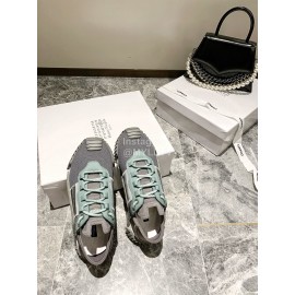 Dolce Gabbana New Stretch Crosta Leather Sneakers For Women Gray