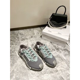 Dolce Gabbana New Stretch Crosta Leather Sneakers For Women Gray