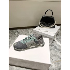 Dolce Gabbana New Stretch Crosta Leather Sneakers For Women Gray