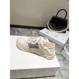 Dolce Gabbana New Stretch Crosta Leather Sneakers For Women Beige