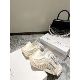 Dolce Gabbana New Stretch Crosta Leather Sneakers For Women Beige