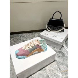 Dolce Gabbana New Stretch Crosta Leather Sneakers For Women Blue