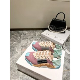 Dolce Gabbana New Stretch Crosta Leather Sneakers For Women Blue