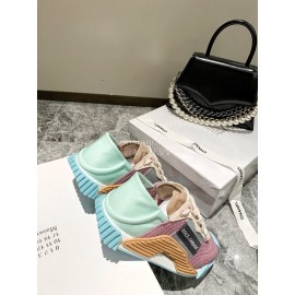 Dolce Gabbana New Stretch Crosta Leather Sneakers For Women Blue