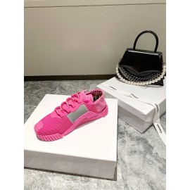 Dolce Gabbana New Stretch Crosta Leather Sneakers For Women Rose Red