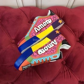 Dolce Gabbana New Color Printing Silk Leather Casual Shoes For Men And Women