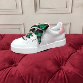 Dolce Gabbana Silk Leather New Casual Shoes For Men And Women Pink