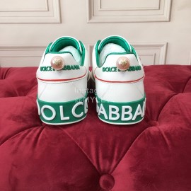 Dolce Gabbana Fashion Graffiti Leather Casual Shoes For Men And Women Green