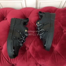 Dolce Gabbana Fashion Black Leather Casual Shoes For Men And Women