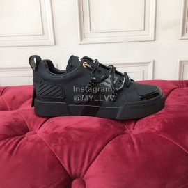 Dolce Gabbana Fashion Black Leather Casual Shoes For Men And Women