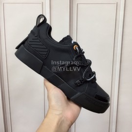 Dolce Gabbana Fashion Black Leather Casual Shoes For Men And Women