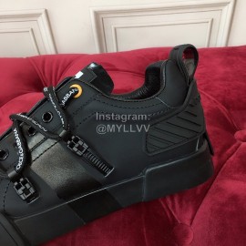 Dolce Gabbana Fashion Black Leather Casual Shoes For Men And Women