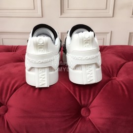 Dolce Gabbana Fashion White Silk Leather Casual Sneakers For Men And Women